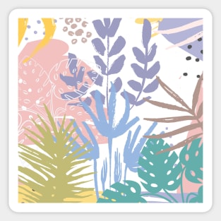 Tropical Pastel Abstract Botanical Sticker